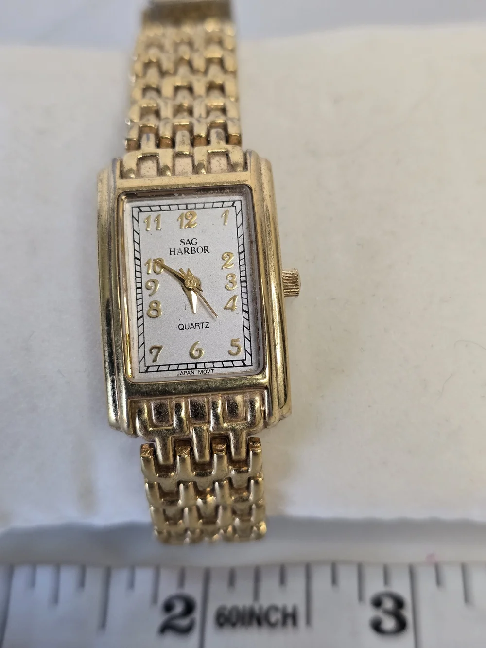 Sag Harbor Y2K Gold Tone Women's Rectangular Bracelet Watch